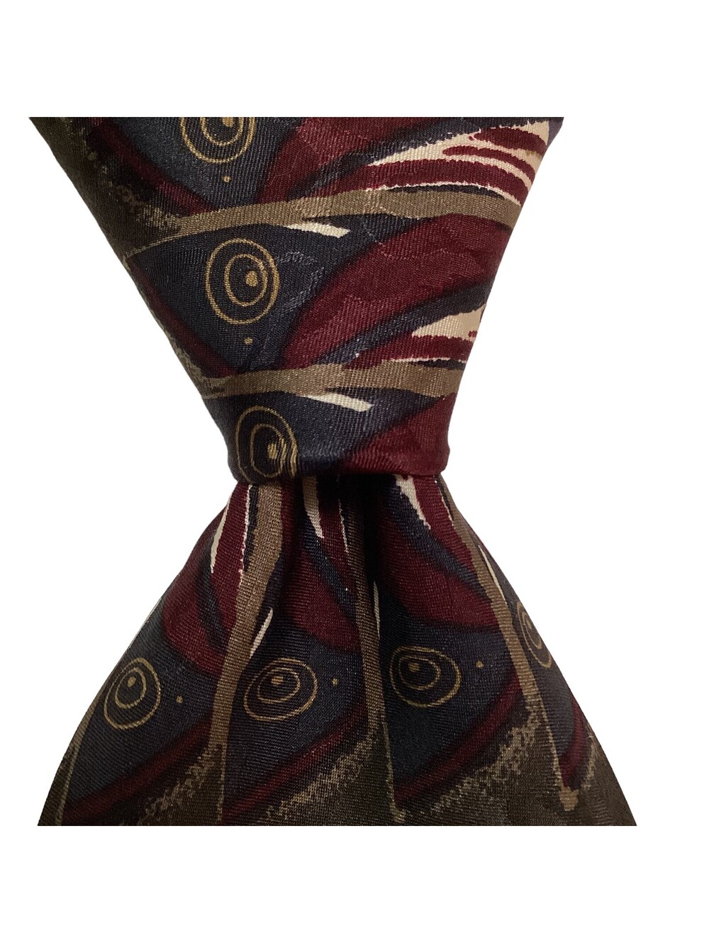 ROBERT TALBOTT Studio Men's 100% Silk Necktie Designer Geometric Multi-Color EUC